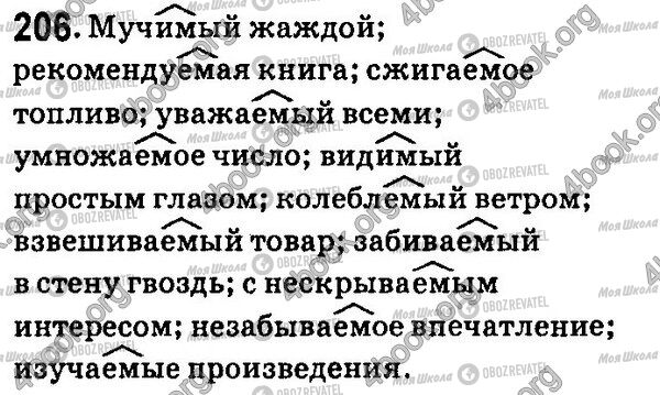 ГДЗ Російська мова 7 клас сторінка 206